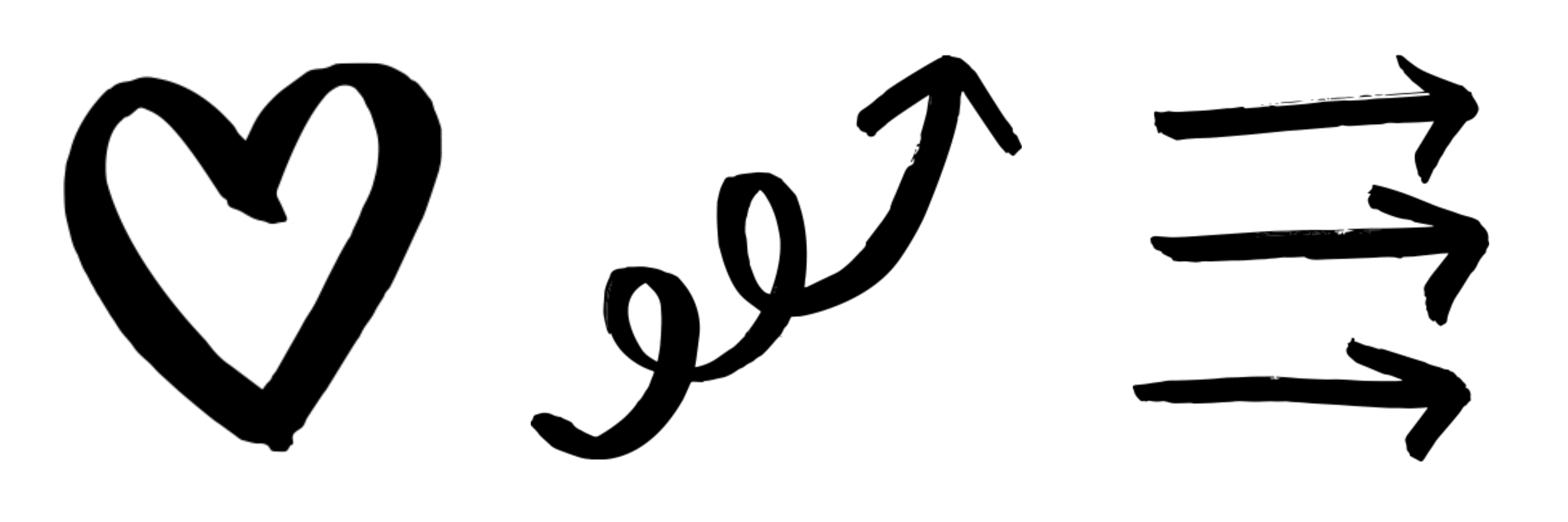 heart squiggle and arrows
